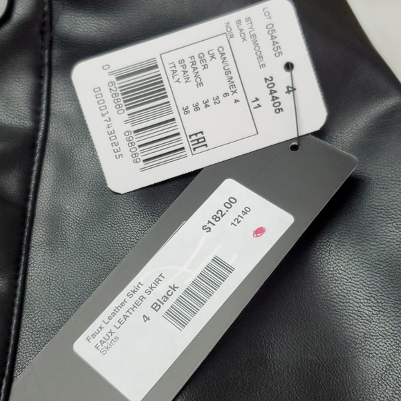 NWT Joseph Ribkoff black faux leather skirt - Picture 3 of 7